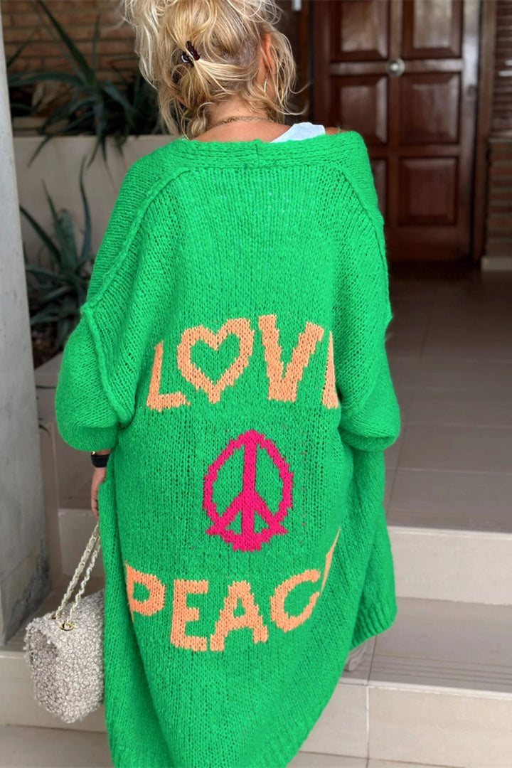 Love & Peace - Long Sleeve Cardigan