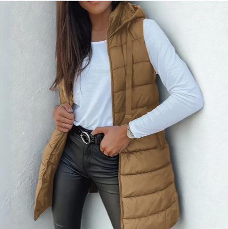 Whitmore Brighton - Casual Sleeveless Hood Long Puffer Vest