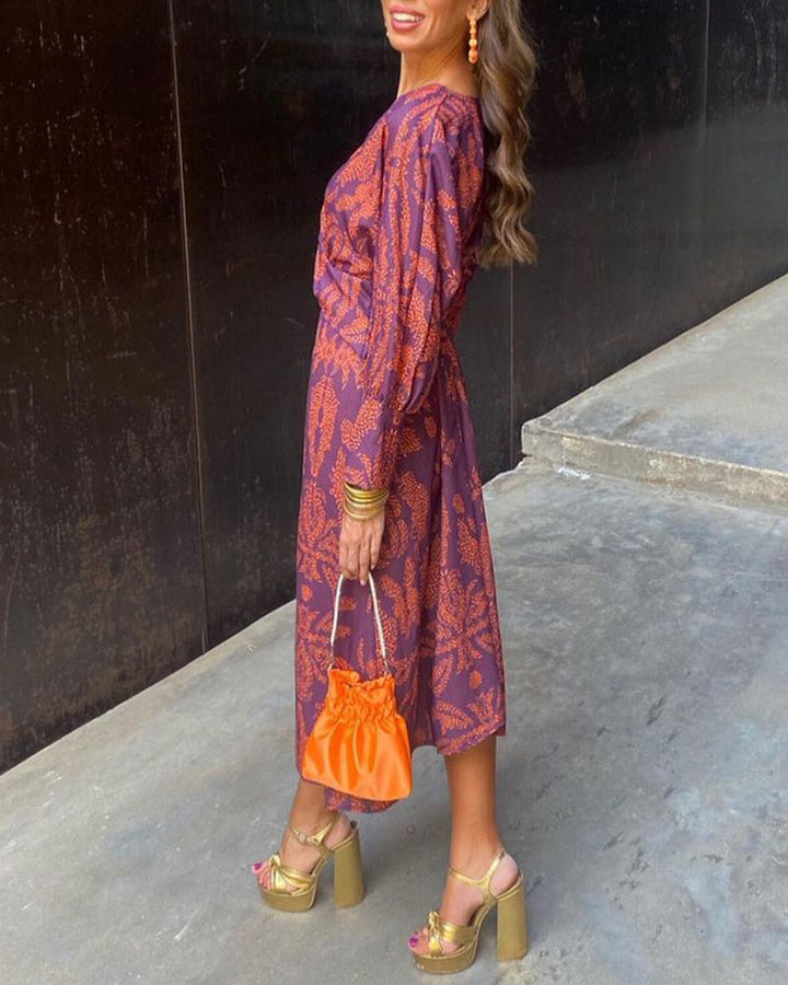Isadora™ | Elegant Midi Dress with a Delicate Prin