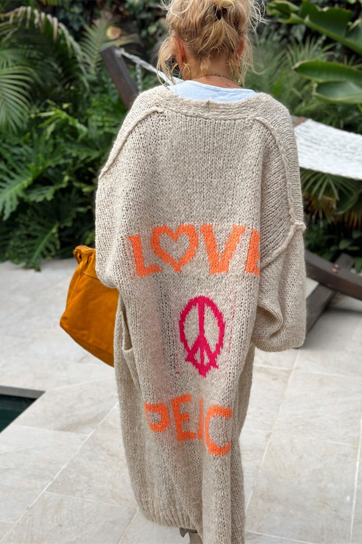 Love & Peace - Long Sleeve Cardigan