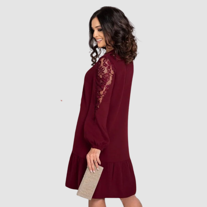 LOWRI QUINN | LACE SLEEVE MIDI DRESS