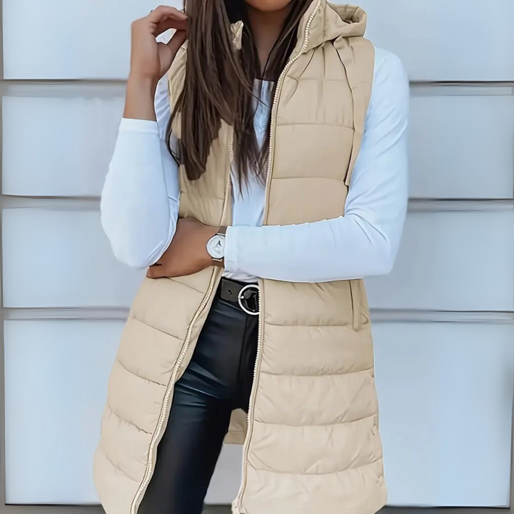 Whitmore Brighton - Casual Sleeveless Hood Long Puffer Vest