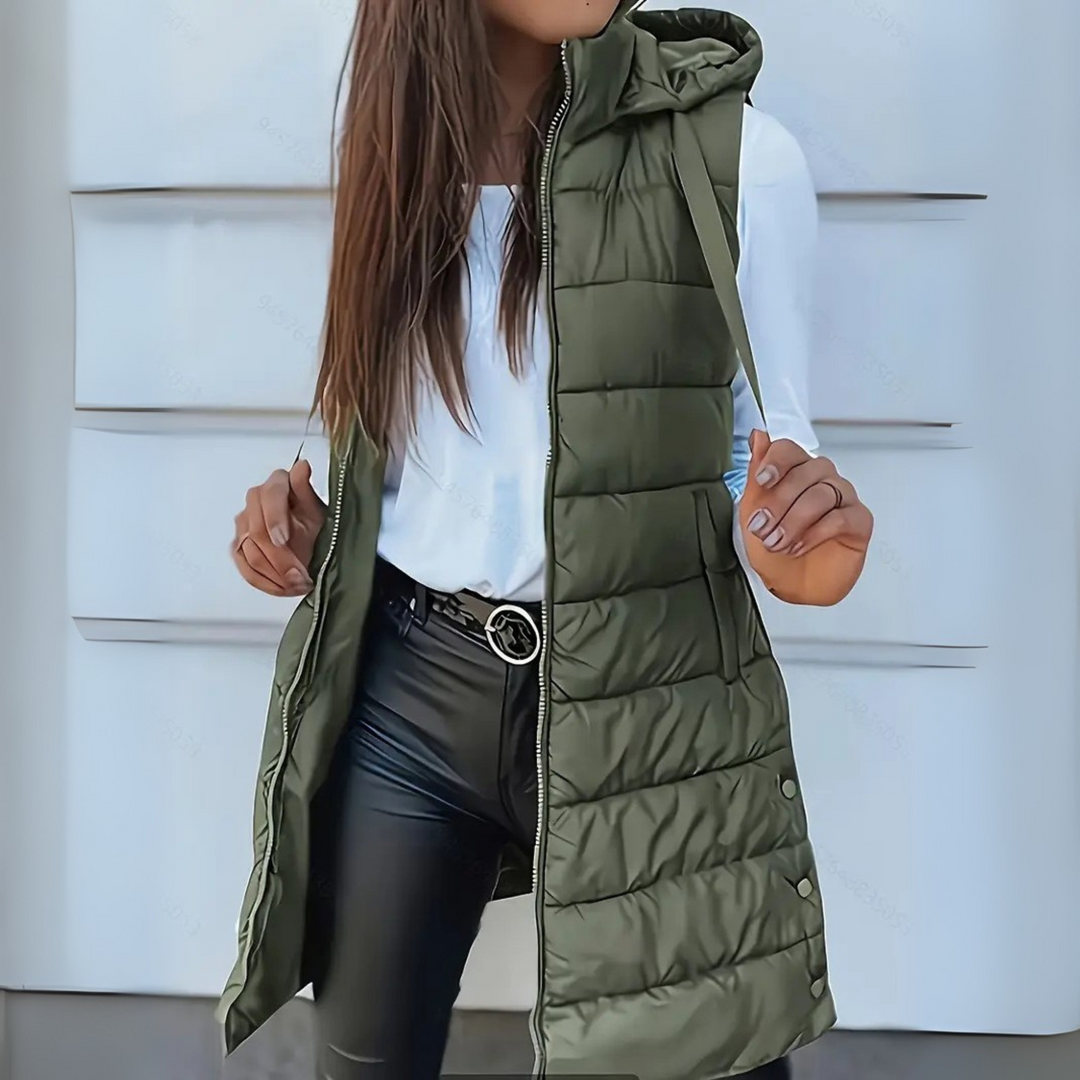 Whitmore Brighton - Casual Sleeveless Hood Long Puffer Vest