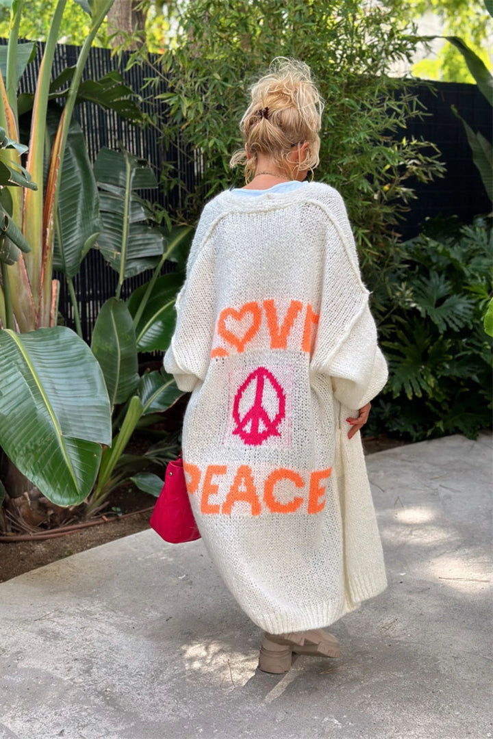 Love & Peace - Long Sleeve Cardigan