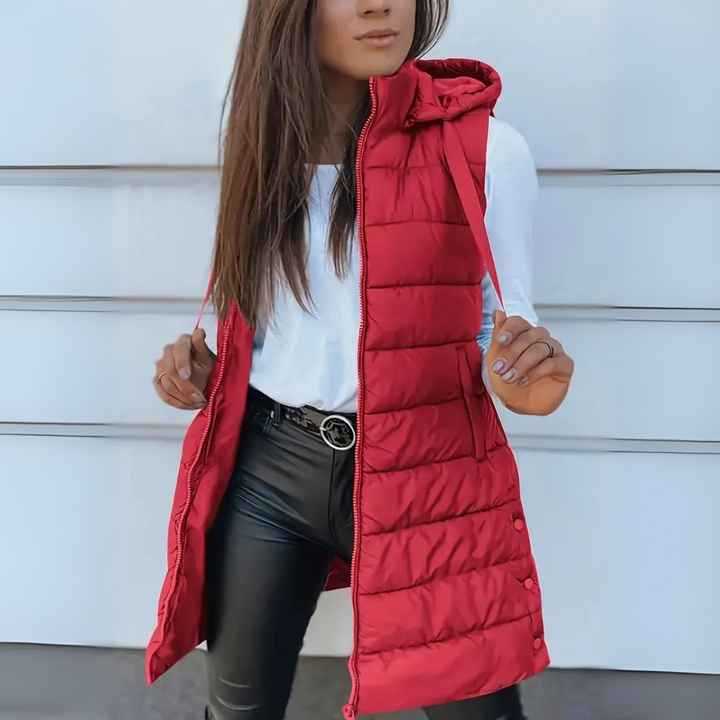 Whitmore Brighton - Casual Sleeveless Hood Long Puffer Vest