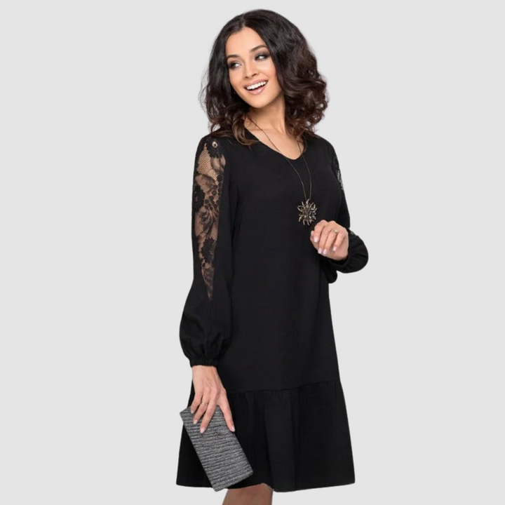LOWRI QUINN | LACE SLEEVE MIDI DRESS